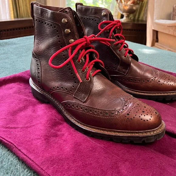 Wingtip Boot Allen Edmonds Long Branch Boots Handmade Men Dress Boots, Men Wingtip Premium Leather Dress Wingtip Boot Allen Edmonds Long Branch Boots Handmade Men Dress Boots, Men Wingtip Premium Leather Dress